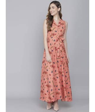 TOGZZ Women Crepe Printed Gown ( Green )