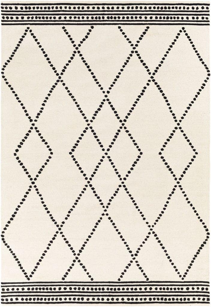 Hand-Tufted Arsenal Cream and Black Wool Rug view 2
