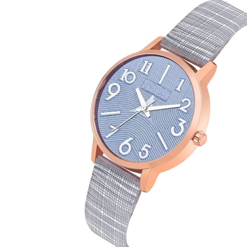 Loretta MT-350 Blue Leather Belt Slim Dial Women & Girls Watch view 3