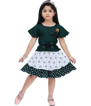 New Collection Rayon Frock For Girls ( Pack of 1 , Maroon )