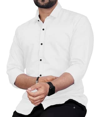 UNI VIBE Cotton Blend Slim Fit Solids Full Sleeves Men's Casual Shirt - Blue ( Pack of 1 )