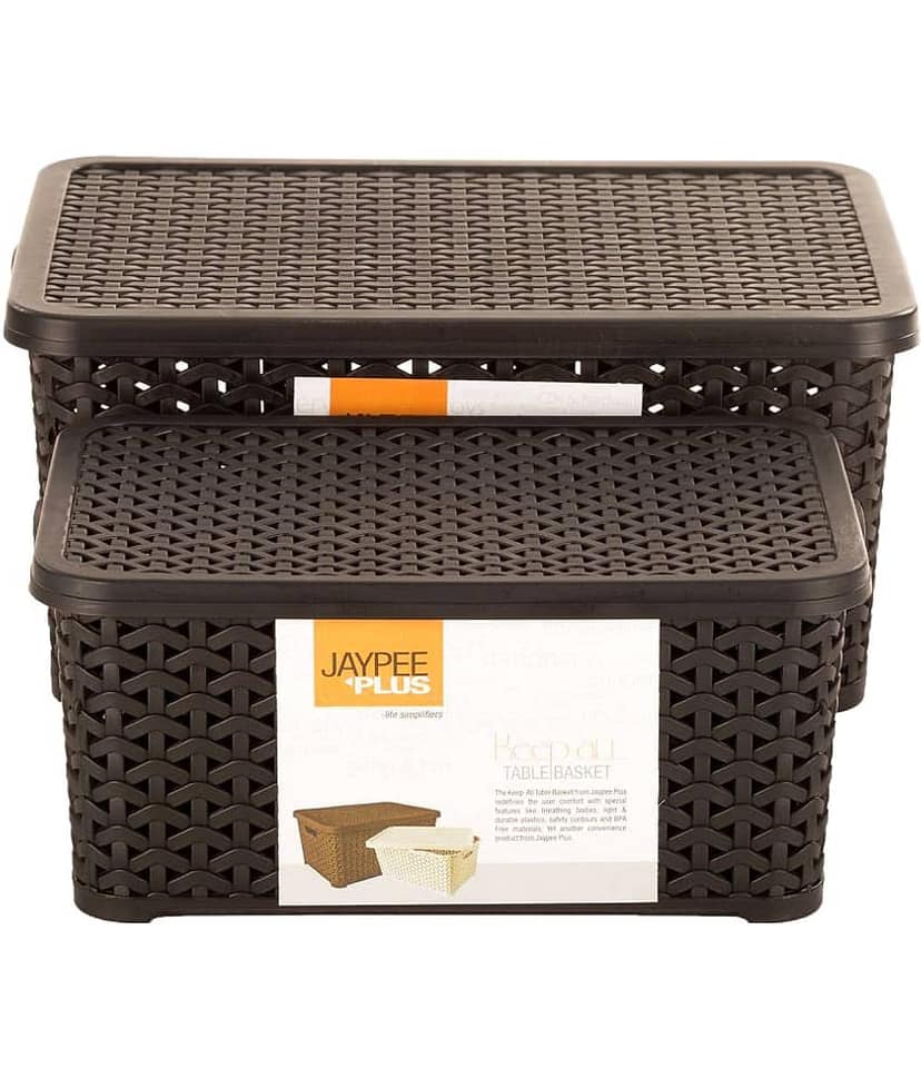 Keep All with cover big & Small, Brown (pack of 2)