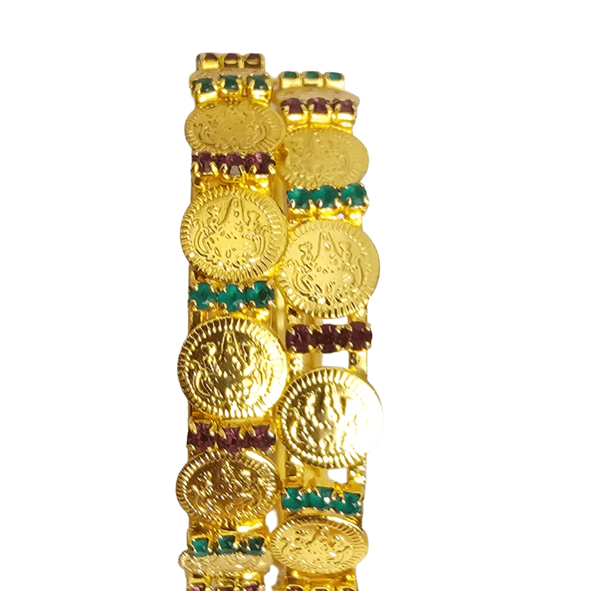 Lakshmi Kasu & Gemstone Bangles (Kada/Kangan)