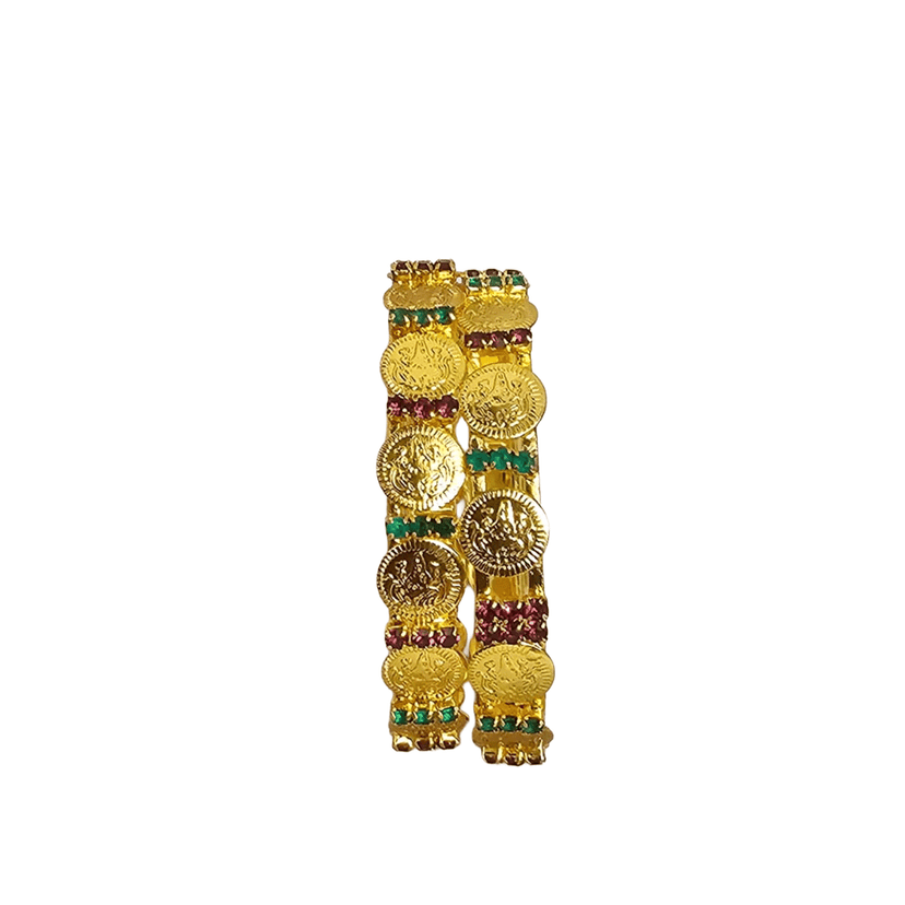 Lakshmi Kasu & Gemstone Bangles (Kada/Kangan) view 3