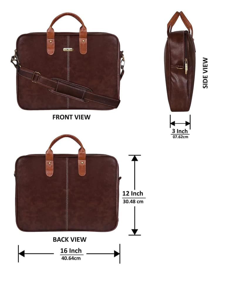 LOREM Brown Color faux leather 10L Laptop Messenger Bag For Men & Women New BG70 view 3