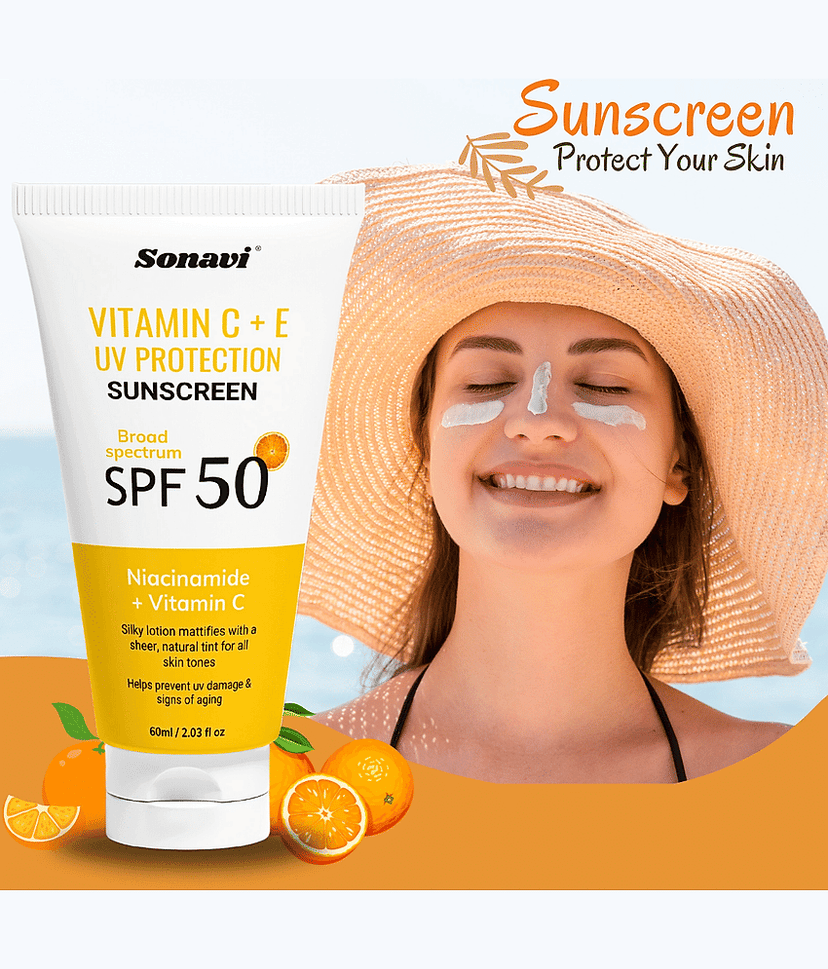 Sonavi SPF 50 Sunscreen Cream For All Skin Type ( Pack of 1 )