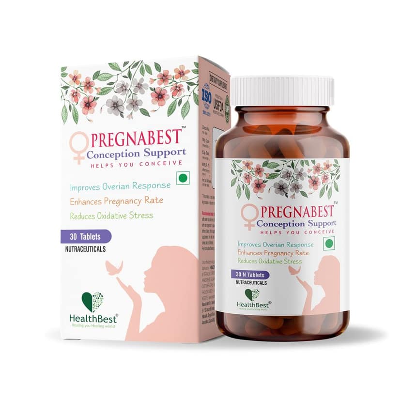 HealthBest Pregnabest Conception Support Supplement for Women - 30 Tablets
