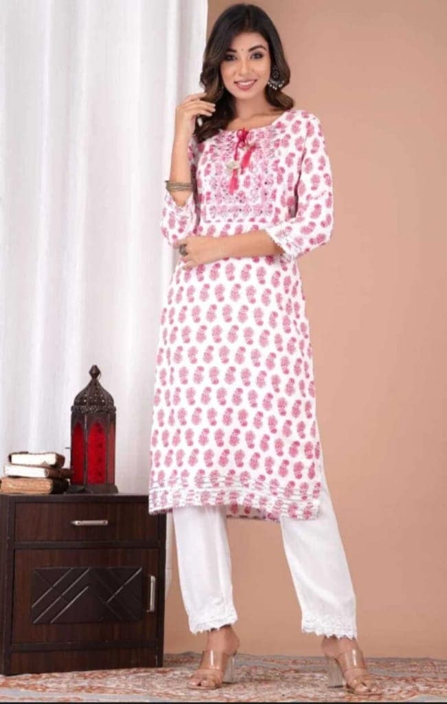 Women's Rayon Buty Print Kurti view 3