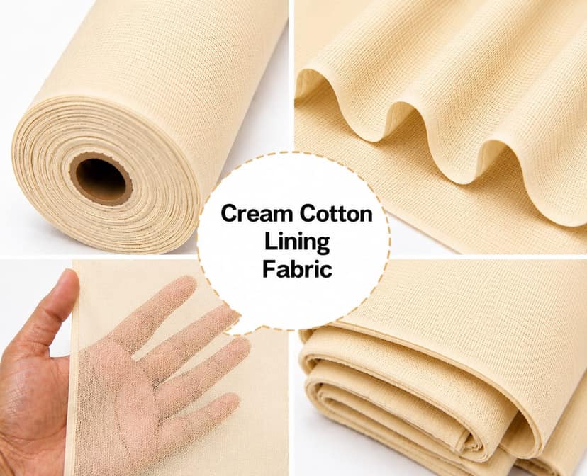 Cream/Beige Cotton Lining Fibre – Chhota Panna, Cream Cotton Lining Fabric, Beige Cotton Lining Cloth, Cotton Lining Material, Cotton Inner Lining Fabric view 3