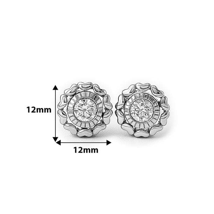 Silver Wheel Of Heart Earrings (5 in 1 Crystal) view 5
