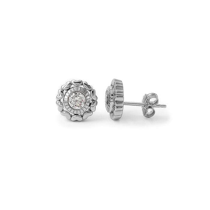 Silver Wheel Of Heart Earrings (5 in 1 Crystal) view 6