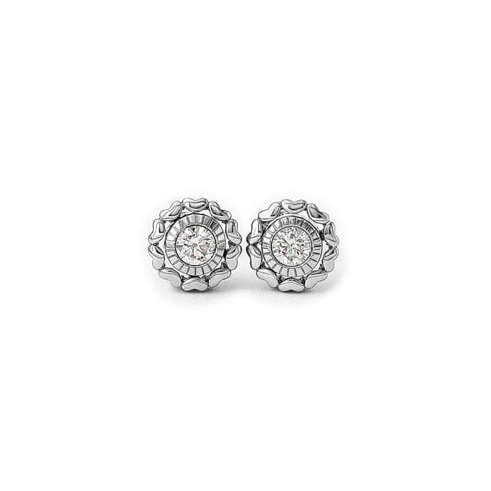 Silver Wheel Of Heart Earrings (5 in 1 Crystal) view 7