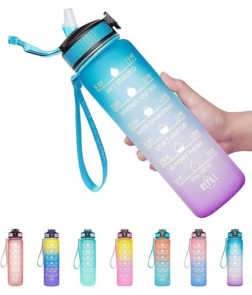 THRIFTKART Motivational Bottle Multicolour Acrylic Sipper Water Bottle 1000 mL ( Set of 1 ) view 2