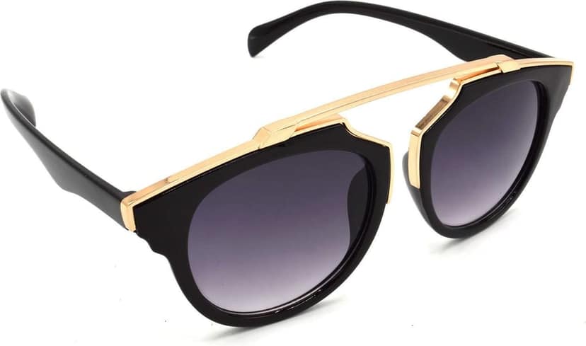 Hrinkar Unisex Wrap-around Sunglasses Golden & Grey Frame, Grey & Blue Lens (Medium) - Pack of 2 view 6