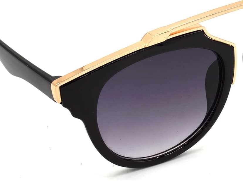 Hrinkar Unisex Wrap-around Sunglasses Golden & Grey Frame, Grey & Blue Lens (Medium) - Pack of 2 view 7