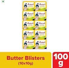 Amul Pasteurised Butter Chiplets, 1 Kg (100 Pcs X 10 G Each)