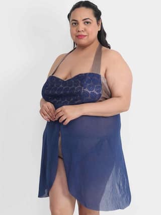 Plus Size Sexy Babydoll Bikini Dress with Panty for Honeymoon BB33Bm