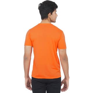 Orange color half sleeve motorcycle club printed tshirt view 2