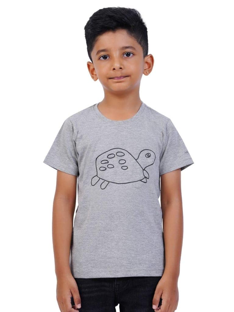 AIR GARB Boys Round Neck Printed Cotton T-shirt for 4-5 Years - Pack of 2 (K45-TG-SB) Multicolour view 2