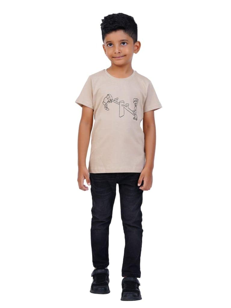 AIR GARB Boys Round Neck Printed Cotton T-shirt for 4-5 Years - Pack of 2 (K45-TG-SB) Multicolour view 5