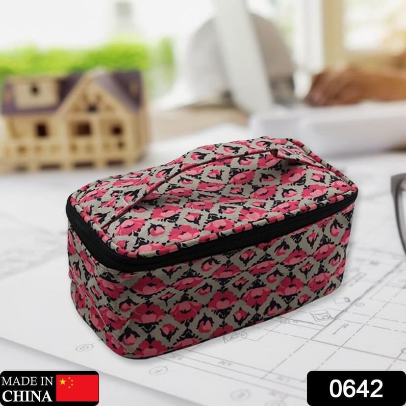 Decor Travel Makeup Bag with Small pouch Portable Organizer Makeup Cosmetic Train Case Large Capacity for Cosmetics Makeup Brushes and Toiletry Jewelry for More Storage view 2