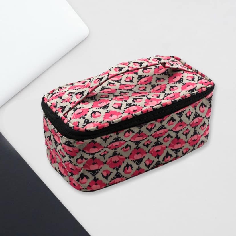 Decor Travel Makeup Bag with Small pouch Portable Organizer Makeup Cosmetic Train Case Large Capacity for Cosmetics Makeup Brushes and Toiletry Jewelry for More Storage view 5
