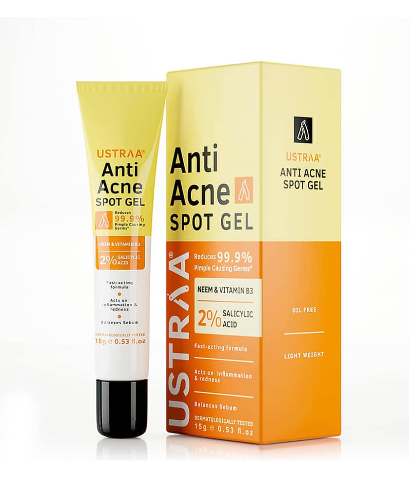 Ustraa Anti Acne Spot Gel - 15ml & Moisturising Cream Oily Skin - 100g view 2