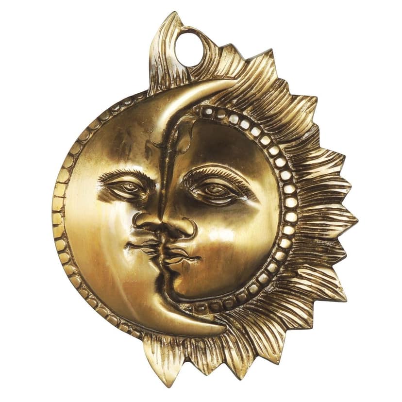 Brass Showpiece Half Sun & Moon Statue, Height : 6.5 Inch (BSMAS896 A) view 2