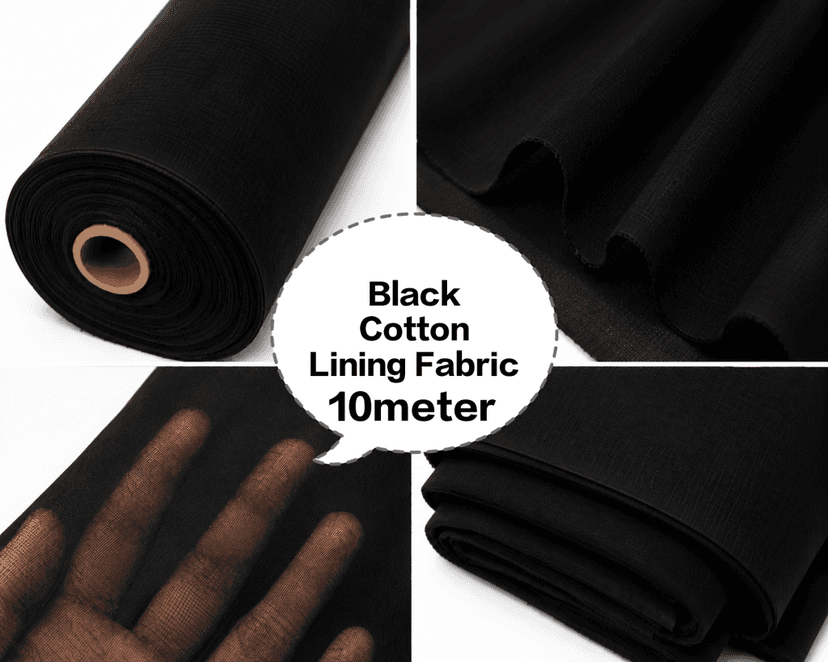 Black Cotton Lining Fabric (Bada Panna), Black Cotton Lining Fibre (Bada Panna), Black Lining Cloth (Bada Panna), Soft Black Cotton Lining (Bada Panna), Black Garment Lining Fabric (Bada Panna) view 3