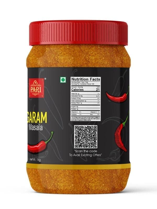 Pari Garam Masala | Garam Masala | Indian Spices & Masalas | Dry Powder | Spicy Powder | Clove, Coriander, Black Pepper, Black Cardamom | (Pack of 1 x 1000g) view 4