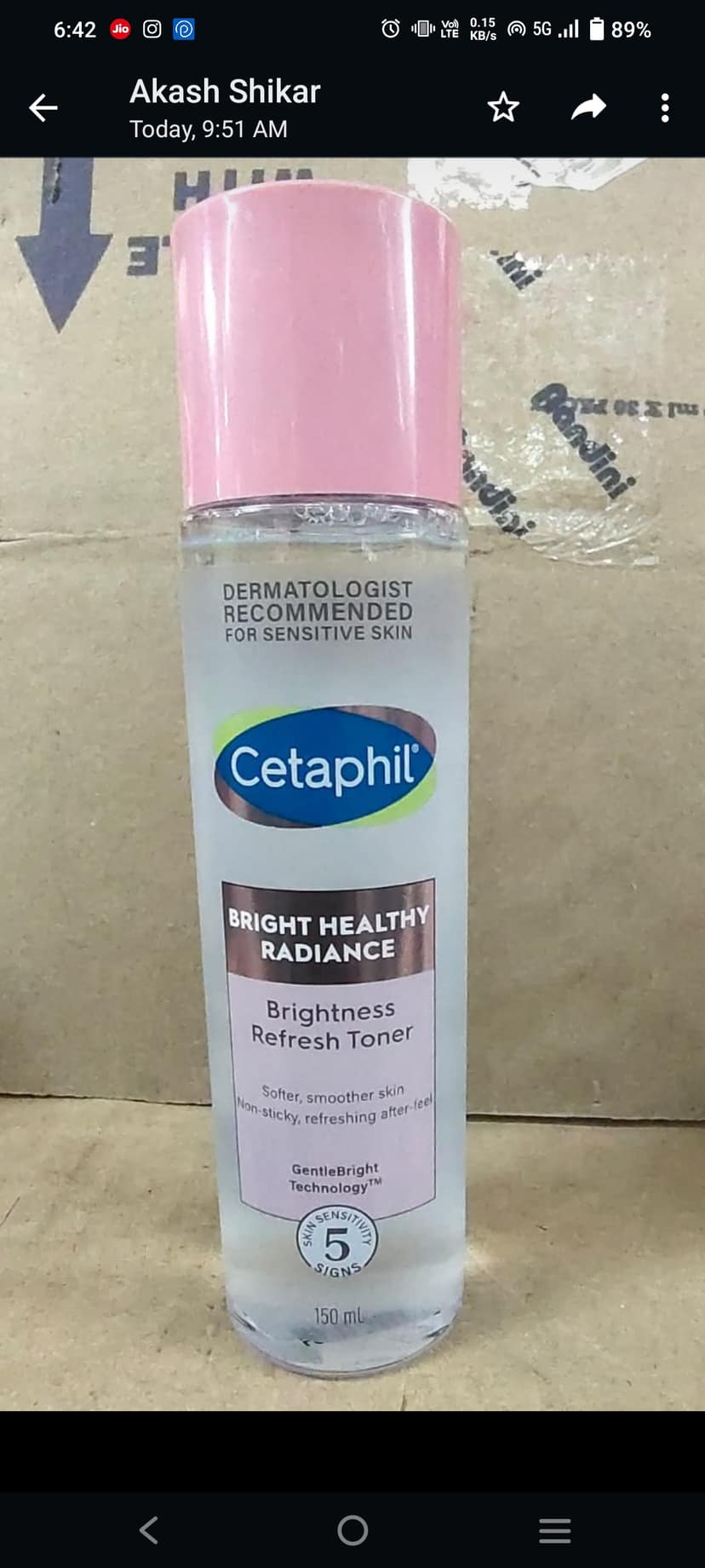 Cetaphil bright healthy radiance refresh toner