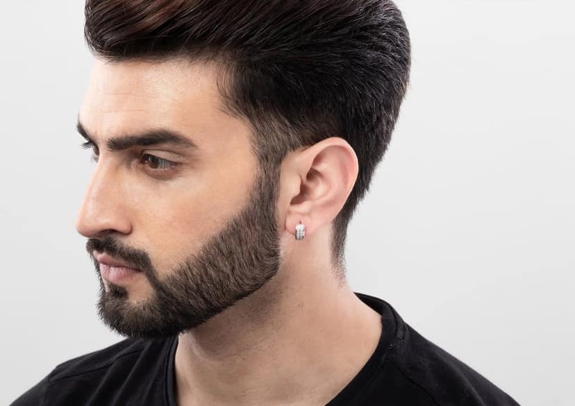 Convex Men's Hoop Earring (1 Pc Only) view 5