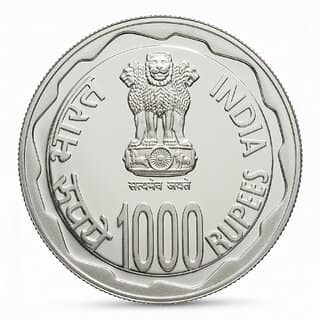 50 Grams 1000 Rupees 1869-1948 Mahatma Gandhi Silverplated Fantasy Coin Edition view 2