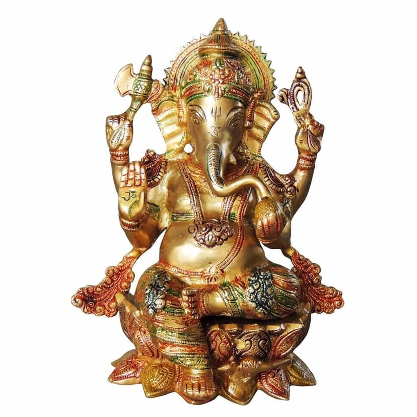 Brass Showpiece Ganesh Ji God Idol Statue (BSMAS1060 G) view 2