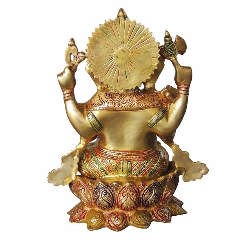 Brass Showpiece Ganesh Ji God Idol Statue (BSMAS1060 G) view 3