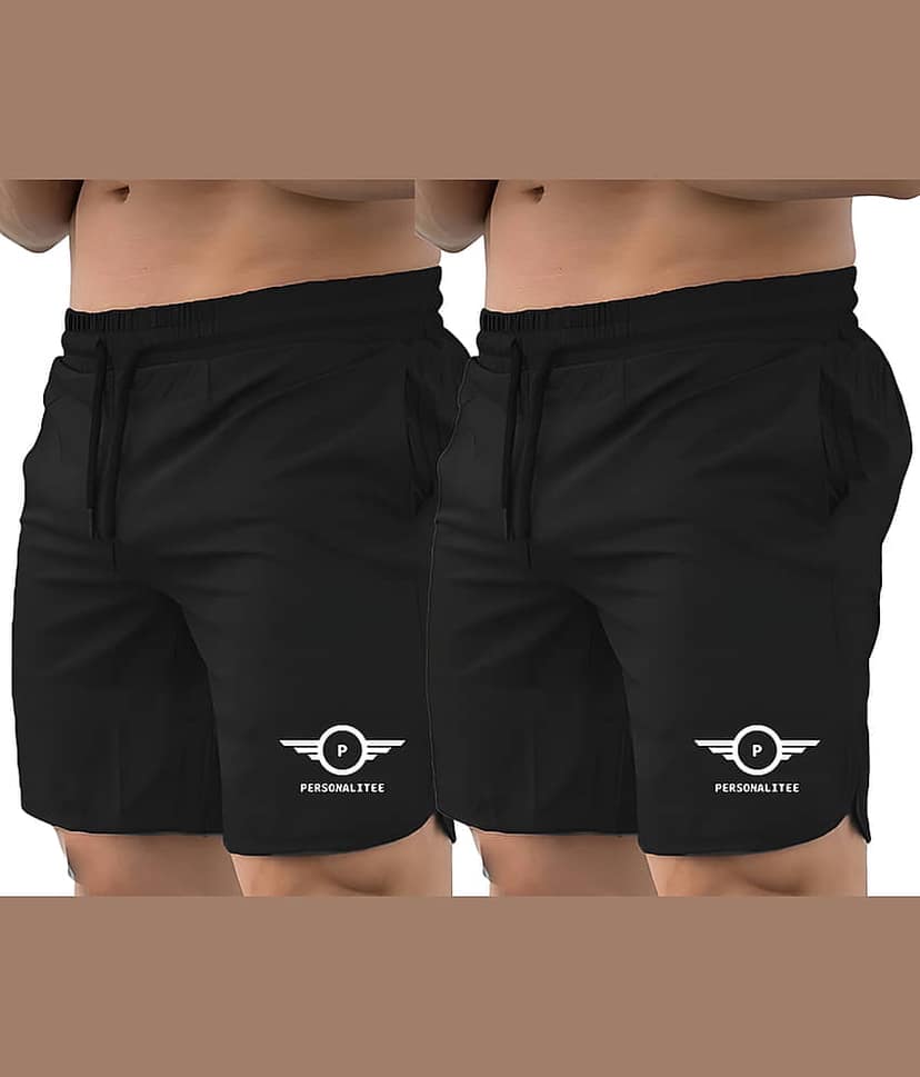 PERSONALITEE Multicolor 2 Polyester Blend Men's Shorts ( Pack of 2 )