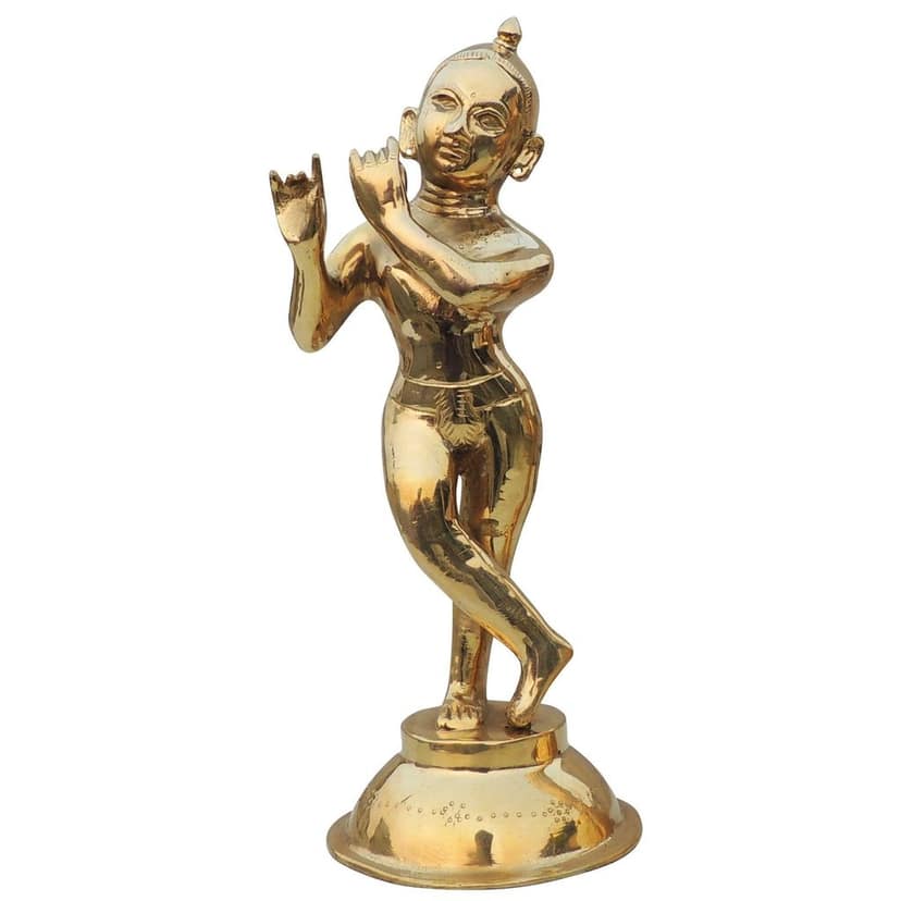 Brass Showpiece Krishna Ji God Idol Statue (BSMAS1236 K) view 2