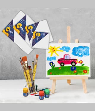 Navneet Youva 14" x 18" Cotton Medium Grain Canvas Board (Set of 1) (Multicolor)