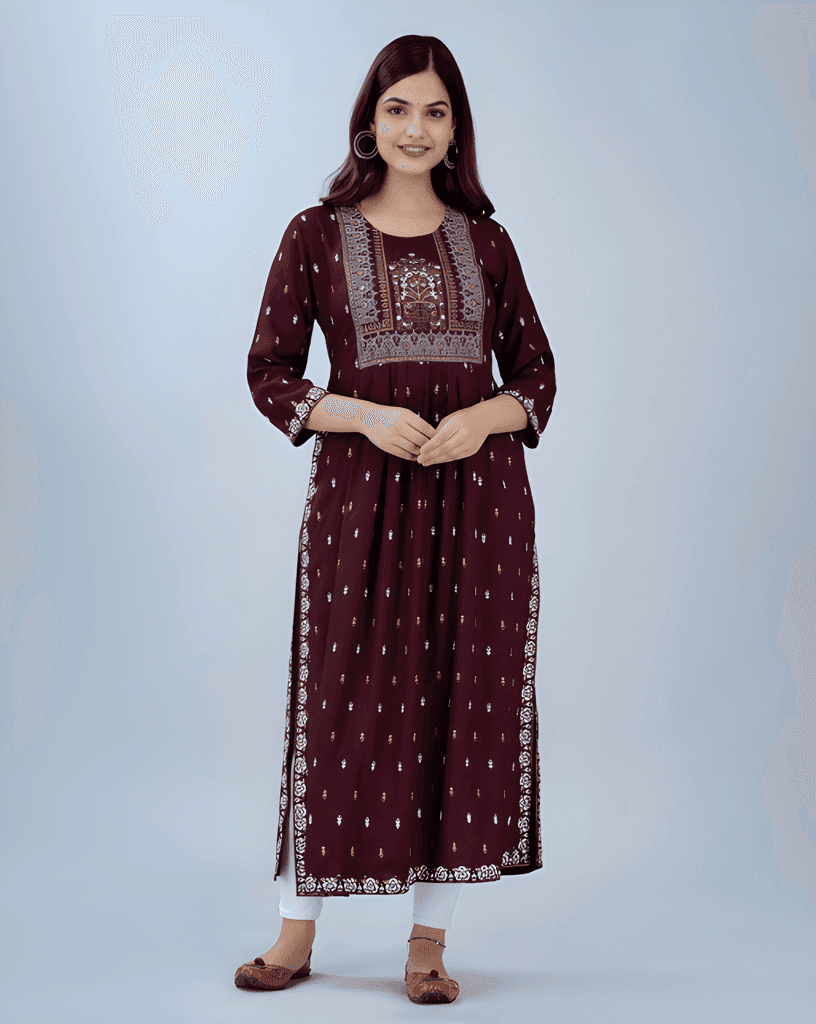 Stylish Kurti for Women | Elegant Ethnic Wear | Casual Daily Wear | Comfortable Regular Fit Kurti view 4