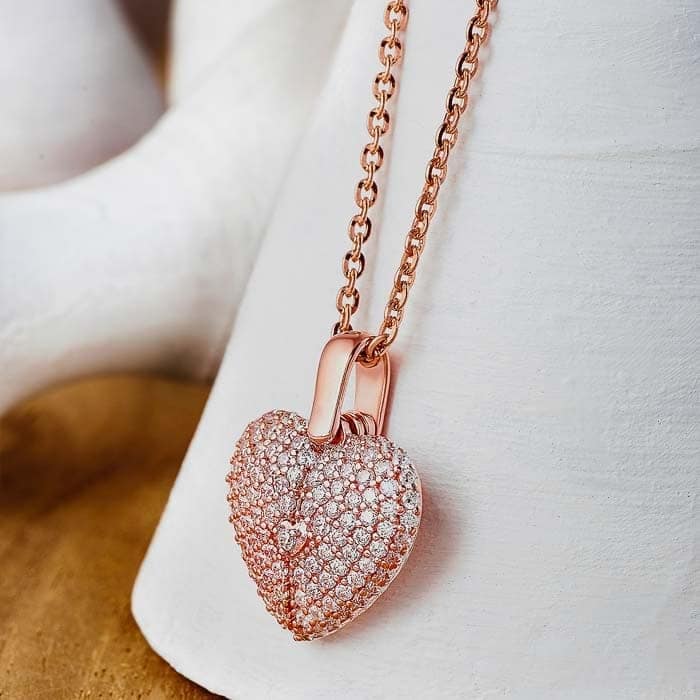 Rose Gold Open Heart Pendant with Chain view 3