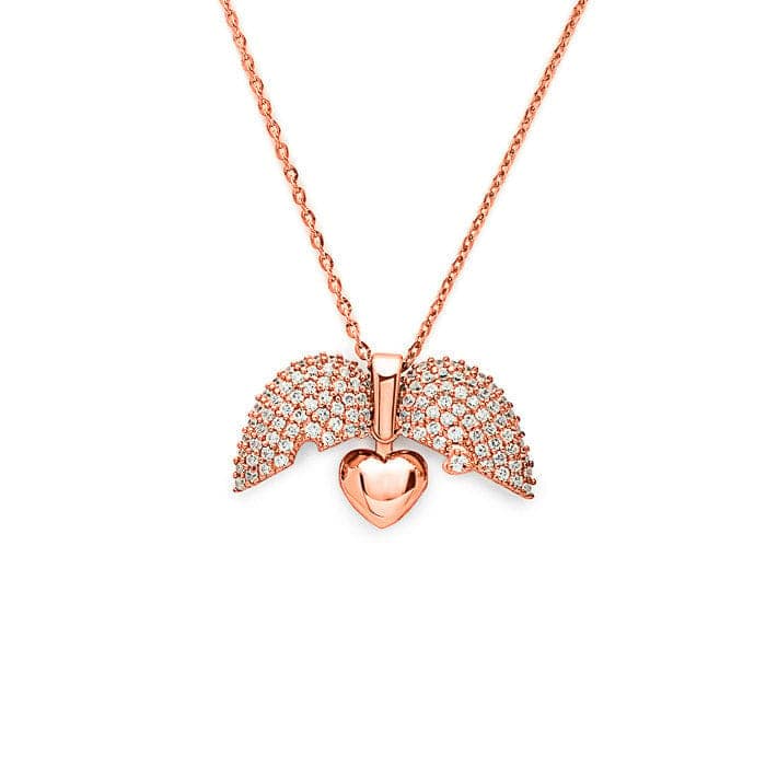 Rose Gold Open Heart Pendant with Chain view 4