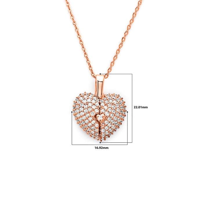 Rose Gold Open Heart Pendant with Chain view 5