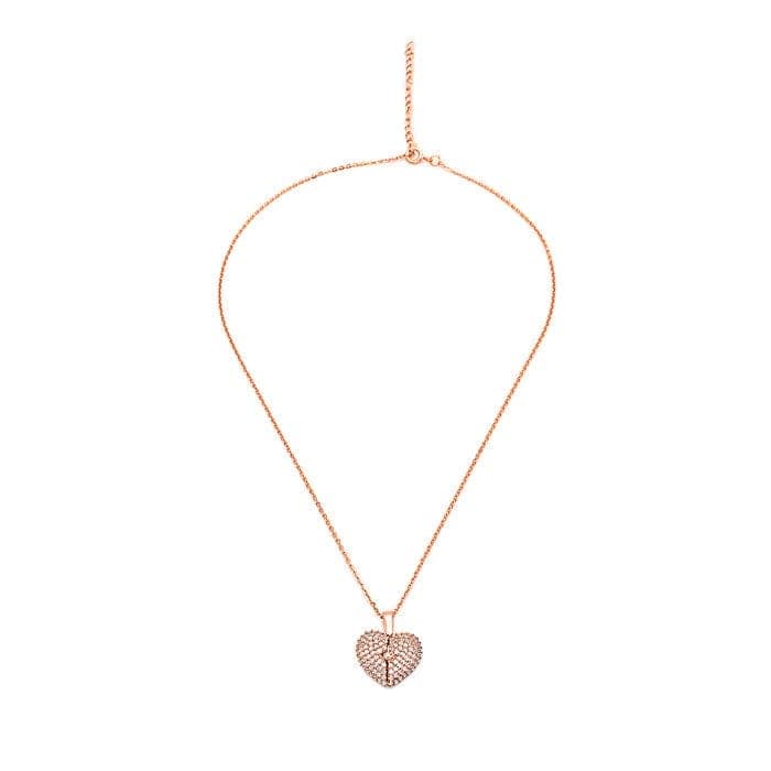Rose Gold Open Heart Pendant with Chain view 6