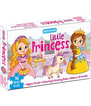 Little Princess Jigsaw Puzzle for Kids - 96 Pcs | With Colouring & Activity Book and 3D Model