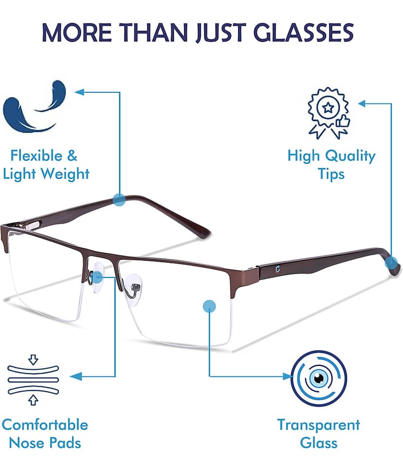 Redex Rectangle Half Rim Reading Glasses view 2