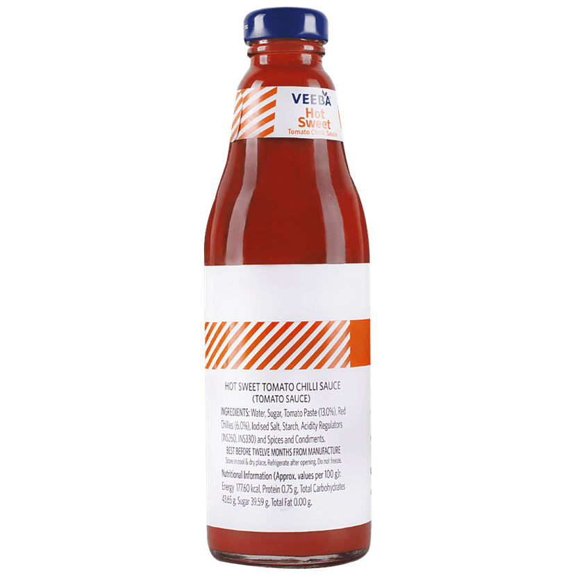 Veeba Hot Sweet Tomato Chilli Sauce - No Added Preservatives, 500 G Glass Jar view 2