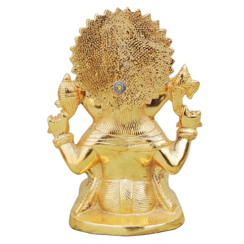 Aluminium Showpiece Ganesh Ji Statue With Gold Finish (ASMAS244 G) view 3