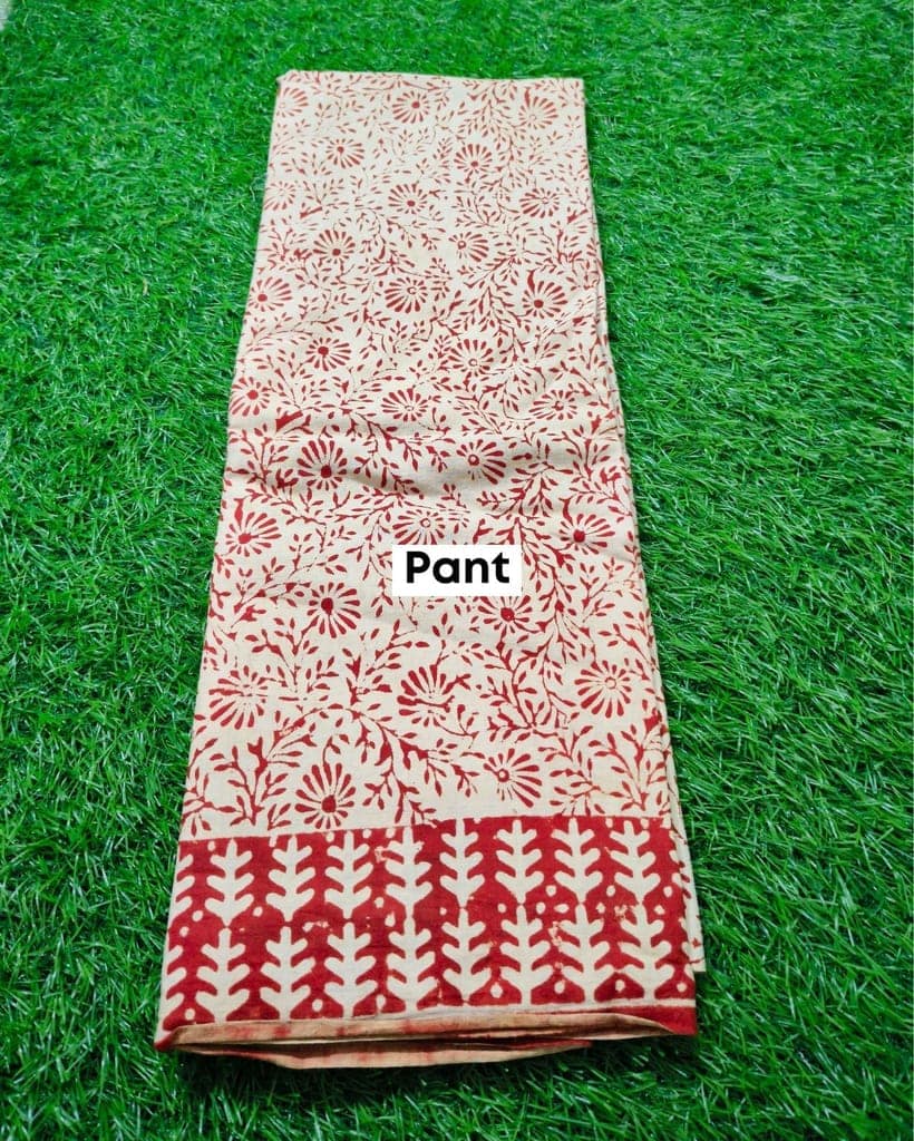 Linen Suit Set Black & Pale Peach Color with Cotton Bottom, Linen Top and Dupatta Handblock Printed-3408 view 4