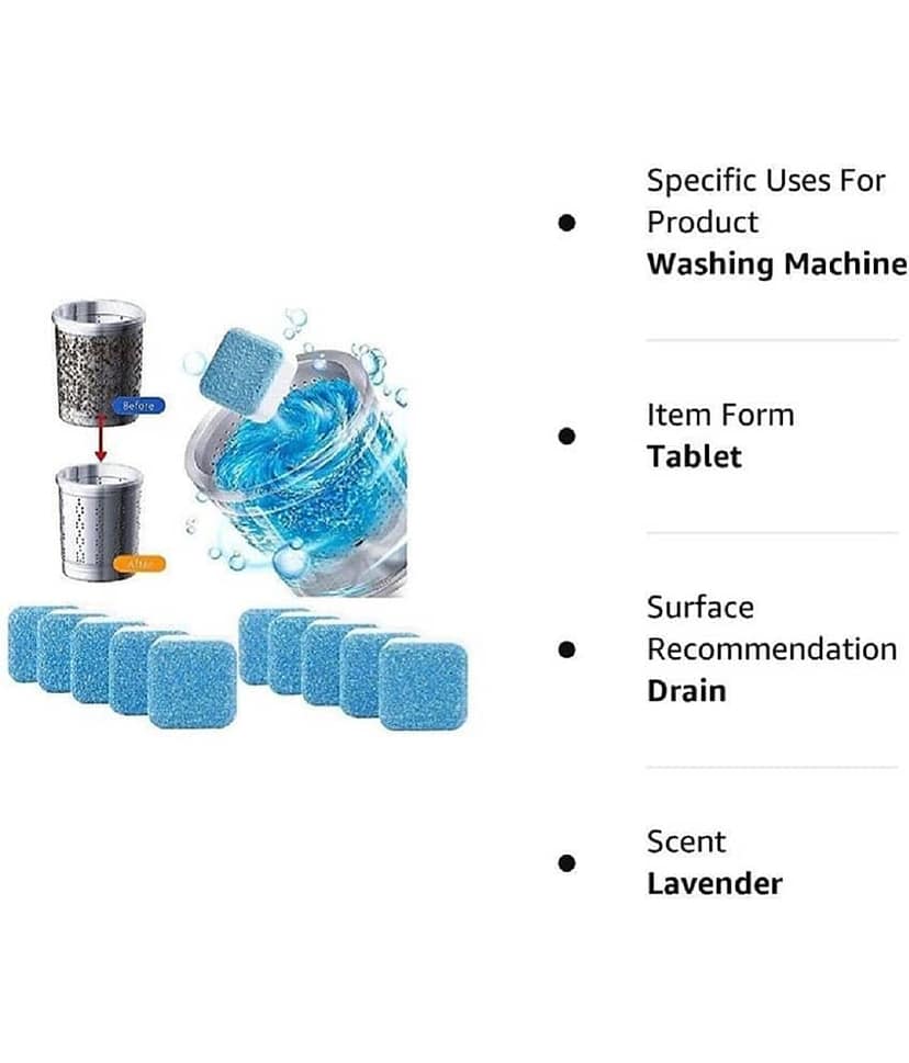 DHSMART Washing Machine Cleaner Tablets Dishwasher Tablets Descaling Powder, Deep Cleaner Tablet 70 g Pack of 5 view 4
