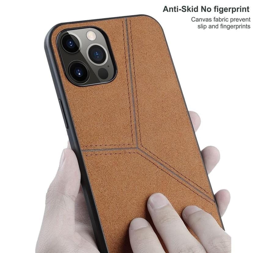 Memumi Lord Howe Series Canvas Back Cover Case for Apple iPhone 12/12 Pro - Brown (6.1") view 4
